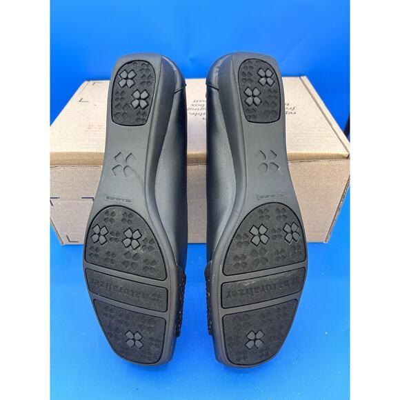 Naturalizer N5 Comfort Black Leather Fabric Flats Square Toe Size 11M - Picture 5 of 6